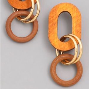 Wood dangle earrings